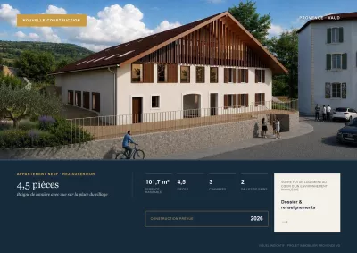Appartement 4.5 pièces au rez supérieur â Baigné de lumière avec vue sur la place du village