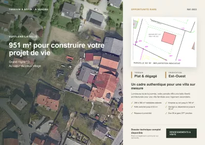 Terrain à bâtir de 951 m² — Cœur du vieux village de Vufflens-la-Ville